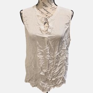 Liz Claiborne XL White Sleeveless Top